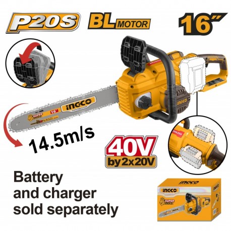 Пила с цепью Li-Ion  INDUSTRIAL 16" CGSLI40168 INGCO (без...