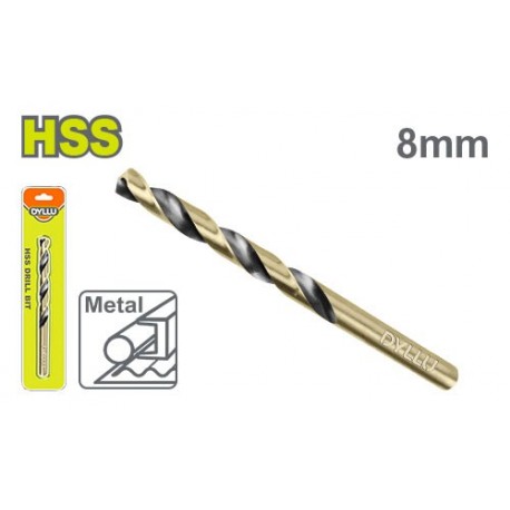 Сверло по металу 8мм HSS DYLLU DTTD1K08