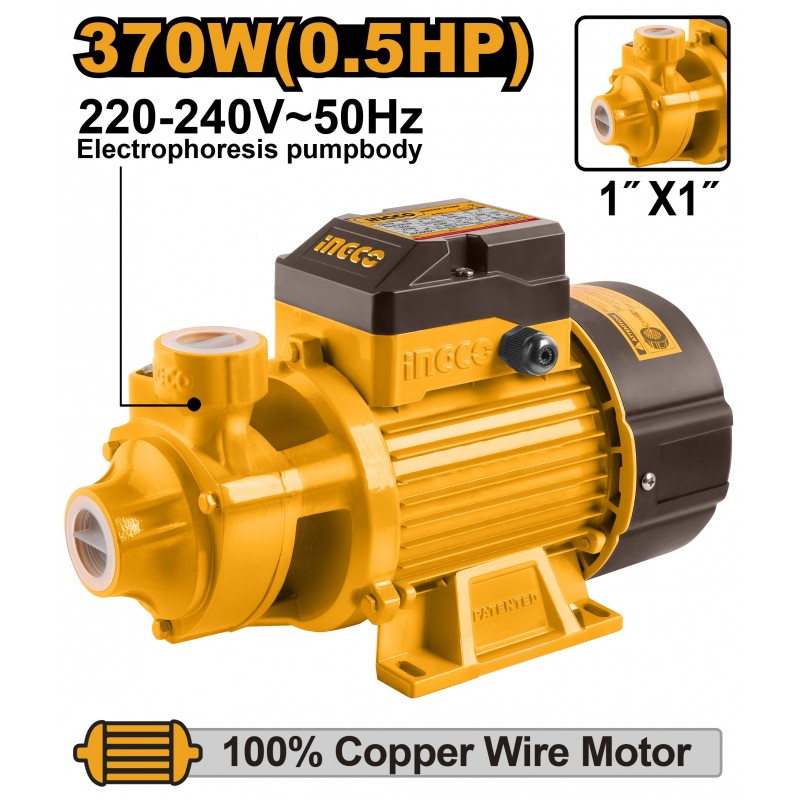 Поверхностный насос для воды c автовсасыванием 370W INGCO VPM3708
