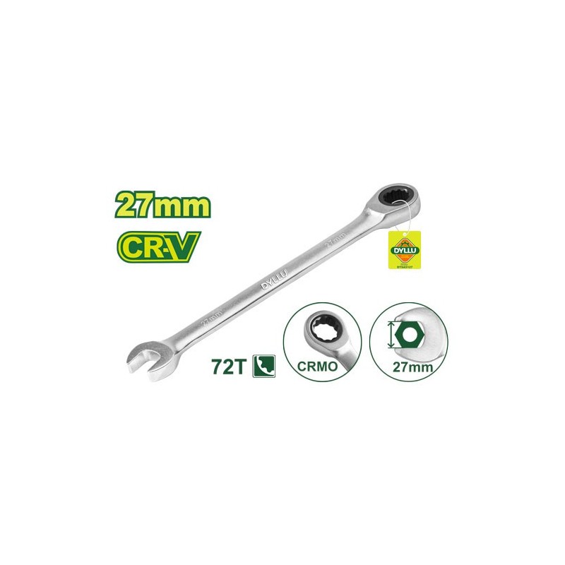 Ключ комбинированный с трещоткой 27 мм CR-V DYLLU DTSA5127