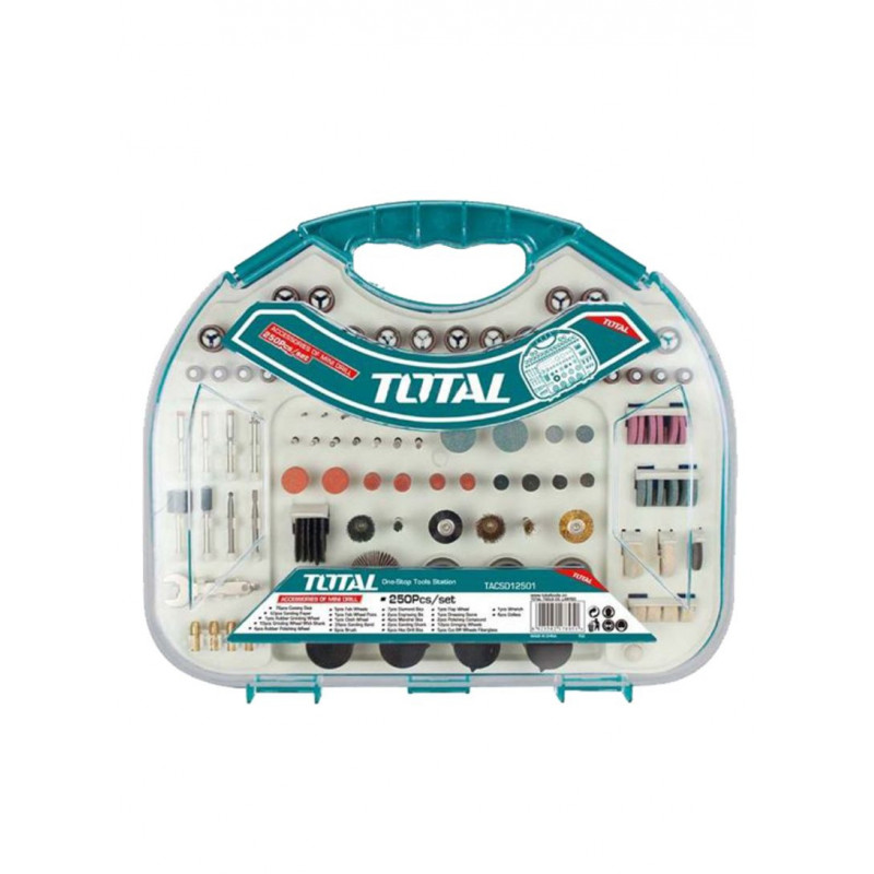 Шлифовально-точильные насадки набор 250шт TOTAL TACSD12501