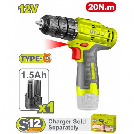 Шуруповерт акумуляторный ударный Li-Ion 12В/1*1.5Ач DYLLU...