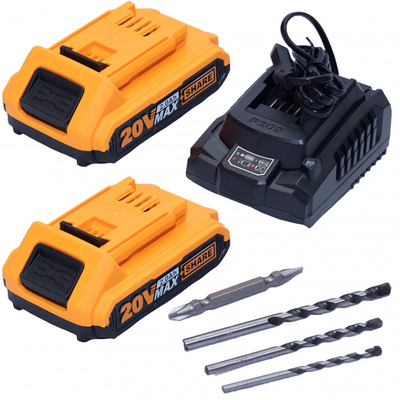 Шуруповерт аккумуляторный ударный 20В/2*2Ач INGCO CIDLI200215