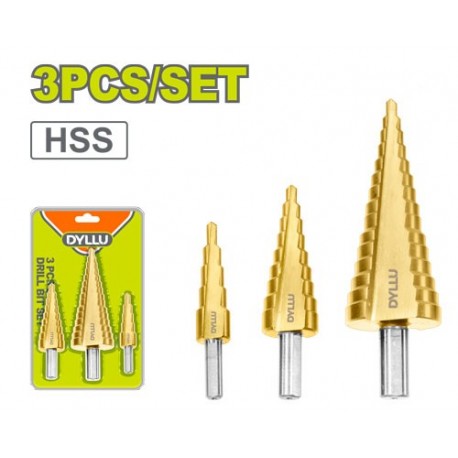 Набор ступенчатых сверл 3шт. DTJD3401