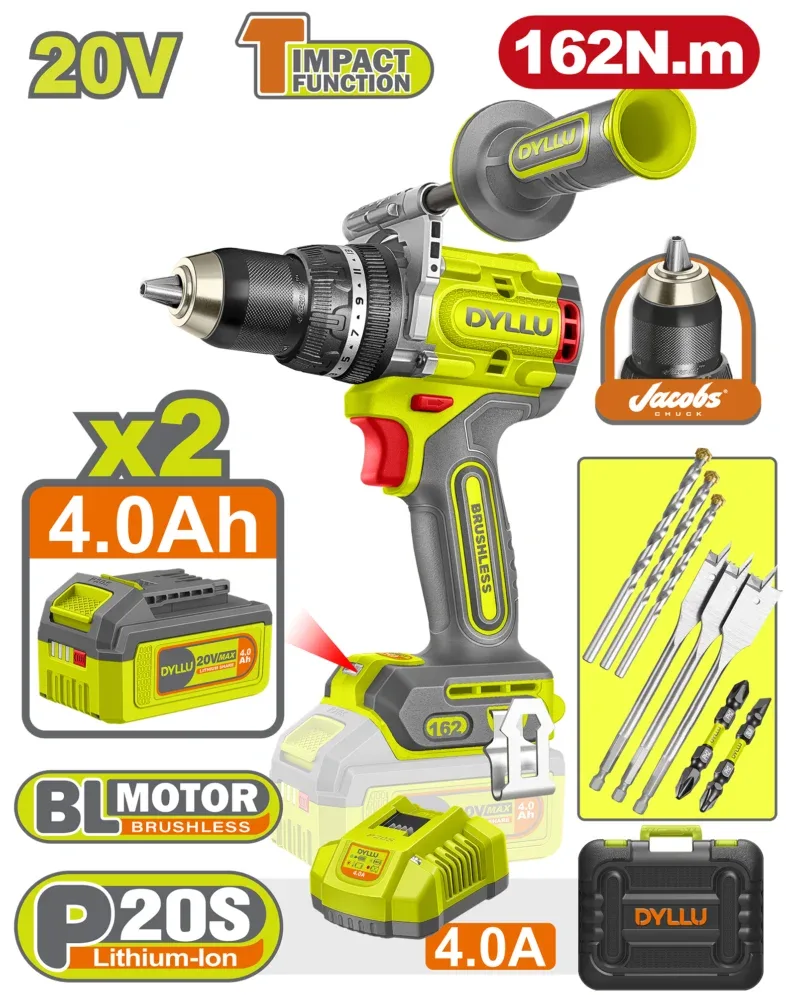 Aккумуляторный ударный шуруповёрт 162N.m DYLLU DTCDP16281