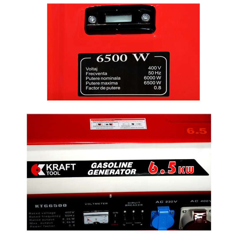 Бензиновый генератор  6.5kW KTG6500 KraftTool