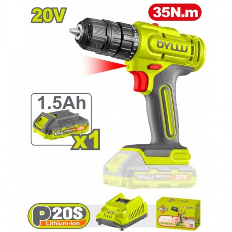 Шуруповёрт аккумуляторный 20V/1*1.5Ah DYLLU DTCDP511