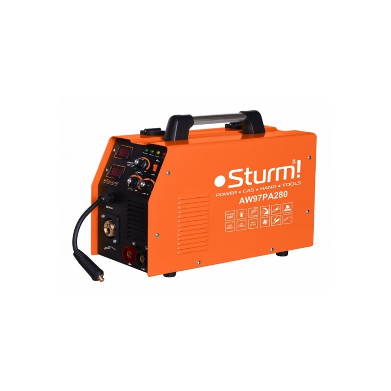 Сварочный инверторный полуавтомат AW97PA280 MIG/MAG/MMA 280А...