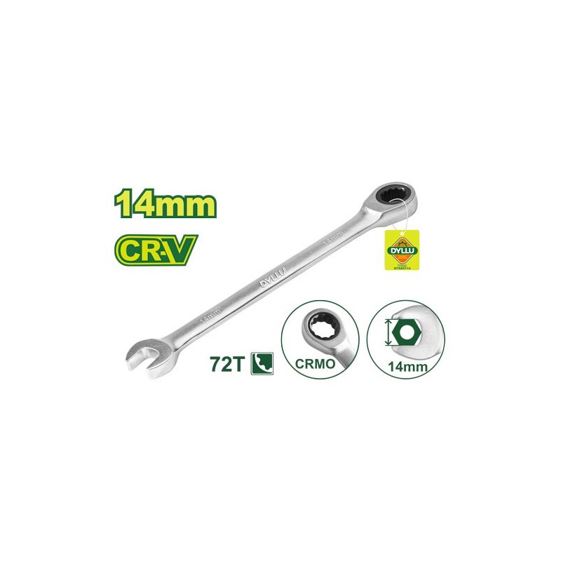 Ключ комбинированный с трещоткой 14мм CR-V DYLLU DTSA5114