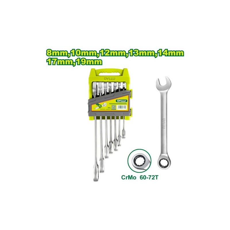 Набор гаечных ключей с храповиком 7шт, DYLLU DTSP4207