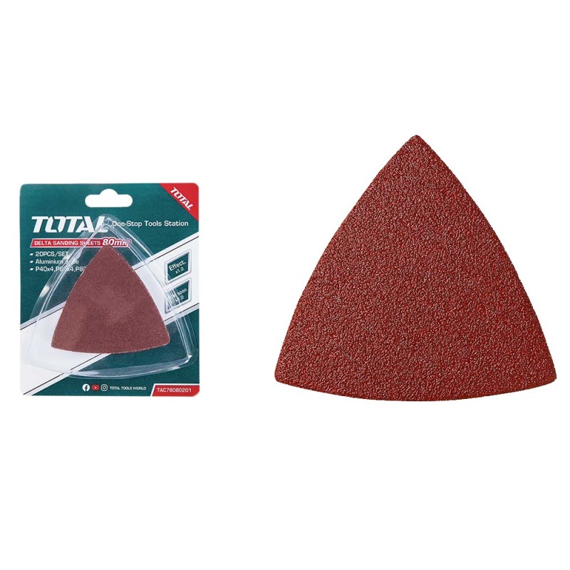 Набор бумага шлифовальная 80мм 20шт. Total TAC78080201