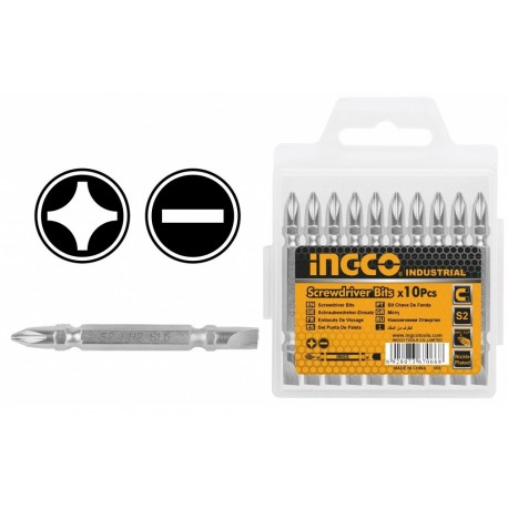Набор бит PH2 + SL6 10 шт 65мм INGCO SDB21HL133