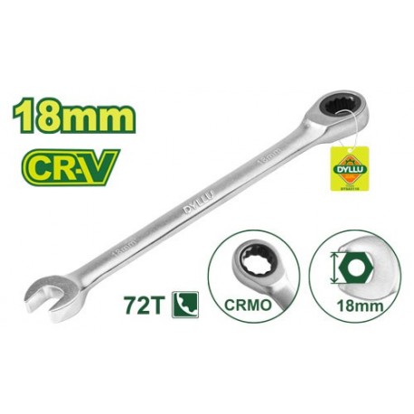 Ключ комбинированный с трещоткой 18мм CR-V DYLLU DTSA5118
