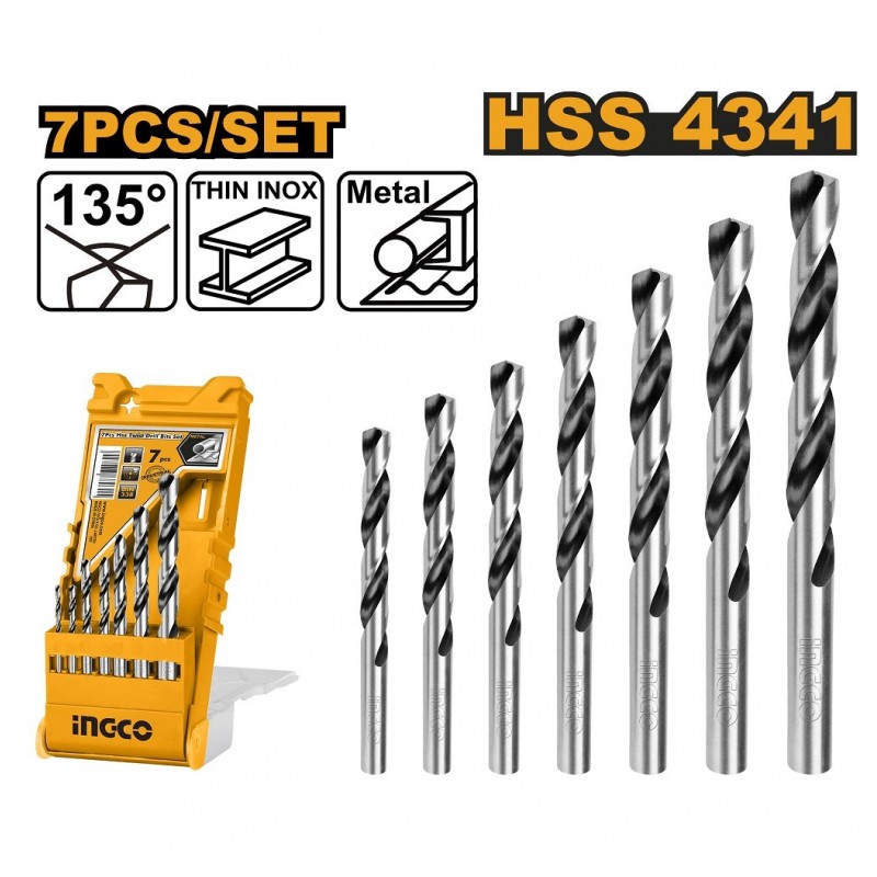 Набор свёрел по металлу 7 шт INGCO AKD1075