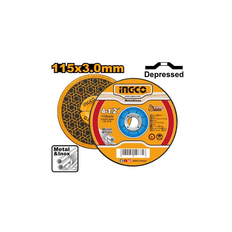 Диск по металлу 115*3.0*22.2мм INGCO MCD301151