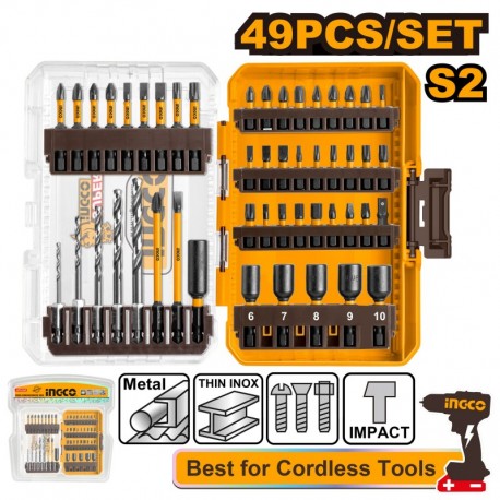 Набор ударных бит+сверл 49 шт INGCO AKDL24906