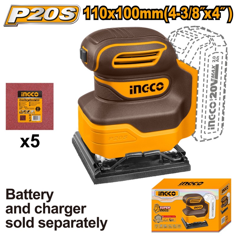 Шлифовальная машина совместимая с аккумулятором  INGCO CSHSLI2014