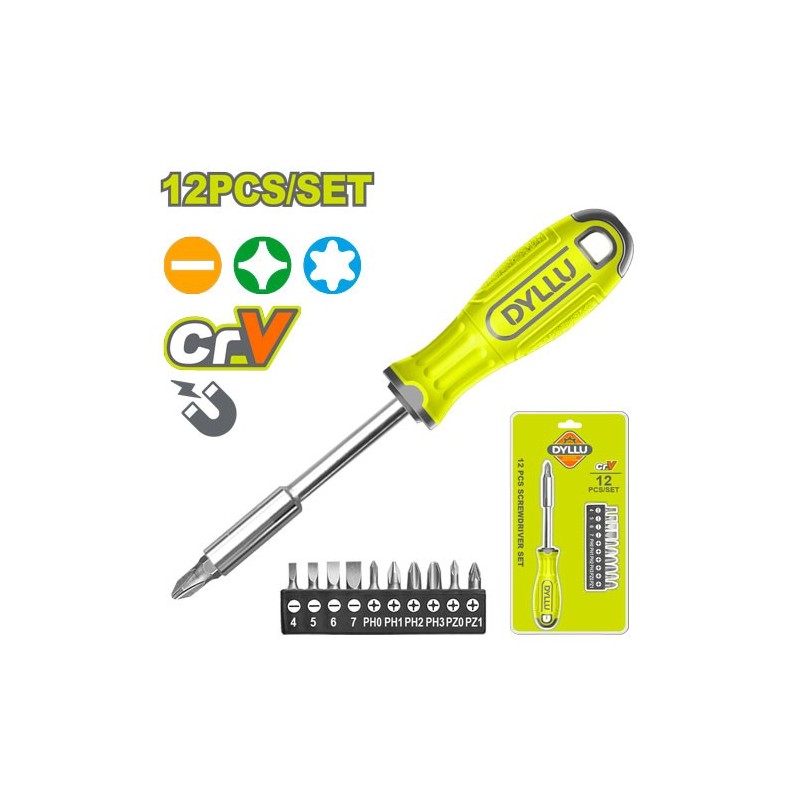 Набор отвертка с насадками 12шт. DYLLU DTSS1612