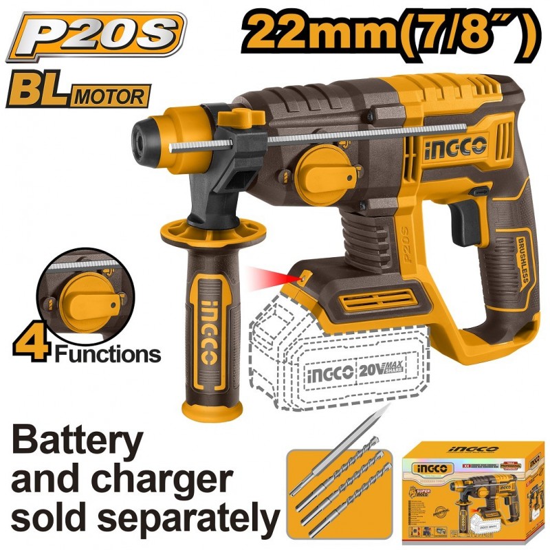 Aккумуляторный  перфоратор(без аккум,) SDS plus 2.0J...