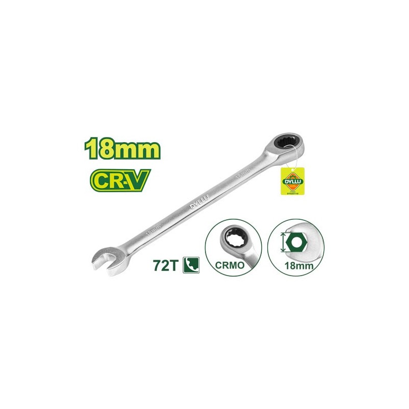 Ключ комбинированный с трещоткой 18мм CR-V DYLLU DTSA5118
