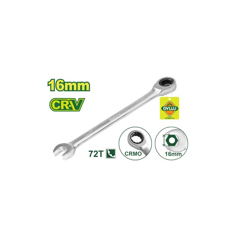 Ключ комбинированный с трещоткой 16мм CR-V DYLLU DTSA5116