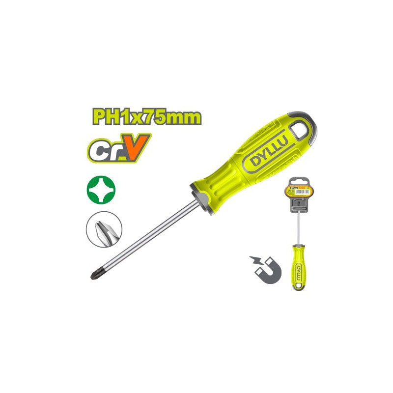 Отвертка крестовая PH1*75мм DYLLU DTSD2213