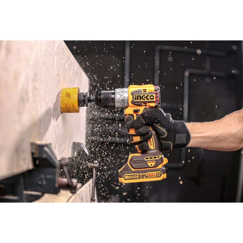 Шуруповерт бесщеточный 60 Нм 20V/2*2Ah INGCO CDLI20602