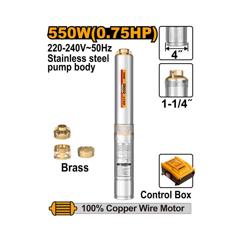 Насос погружной 550W(0.75HP) 64m INGCO DWP55062