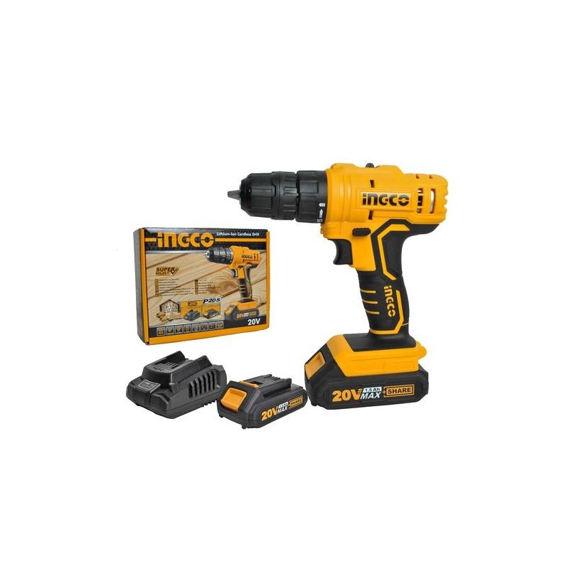 Шуруповёрт аккумуляторный Li-Ion 20В/1*1.5Ач INGCO CDLI20011
