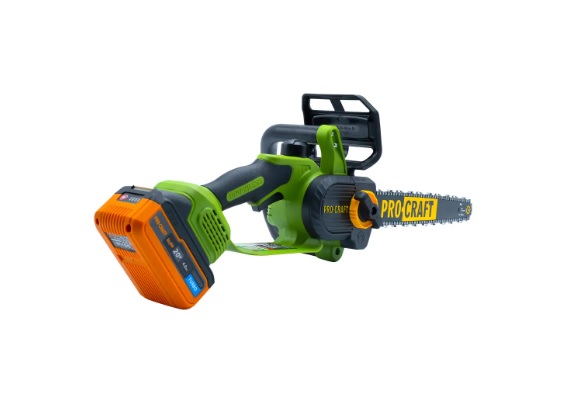 Работа аккумуляторной пилой Procraft PKA33 в саду