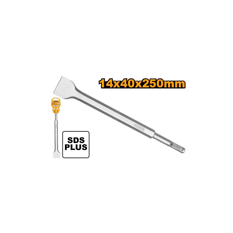 Зубило плоское SDS Plus 14x250х40 мм INGCO DBC0122502