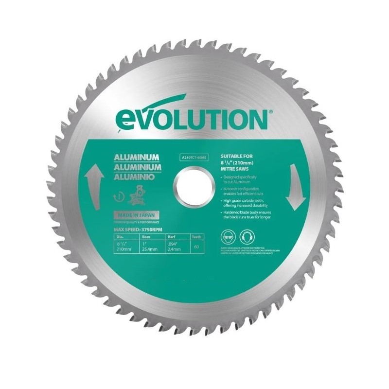 Диск по алюминию Evolution 210мм A210TCT-60MS