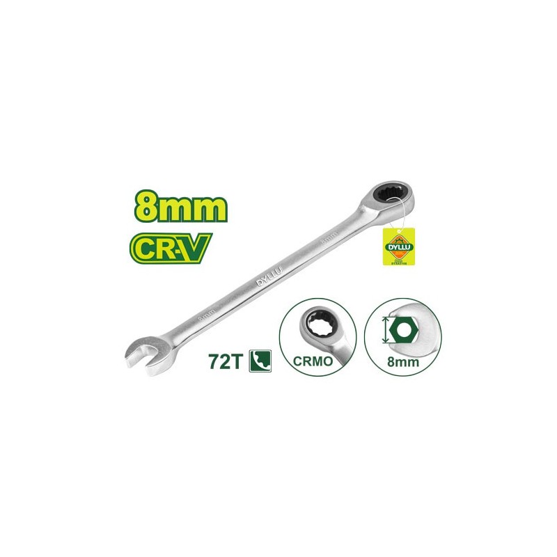 Ключ комбинированный с трещоткой 8 мм CR-V DYLLU DTSA5108