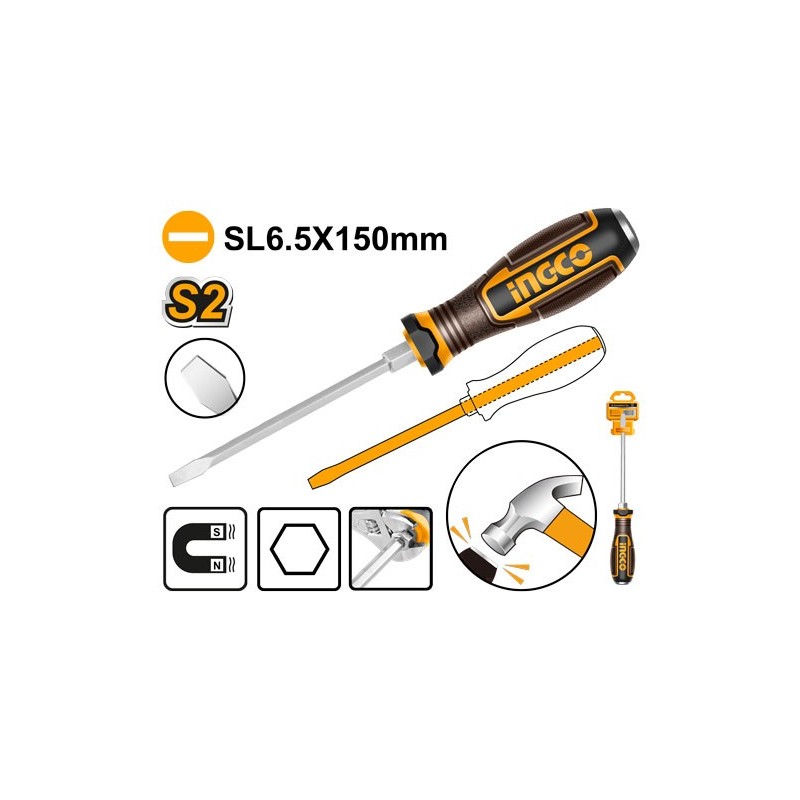 Отвертка плоская SL6*150 INGCO HGTSL6150