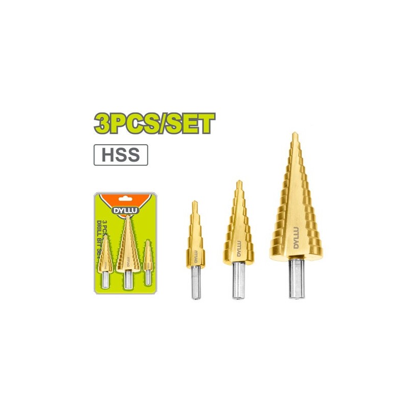 Набор ступенчатых сверл 3шт. DTJD3401
