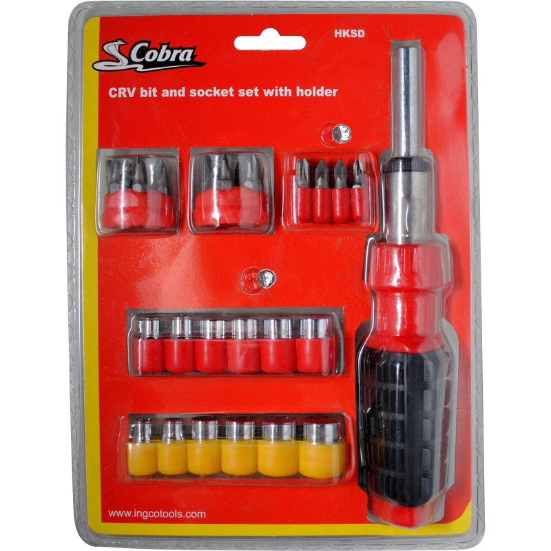 Рукоятка+набор бит и торцевых головок HKSD