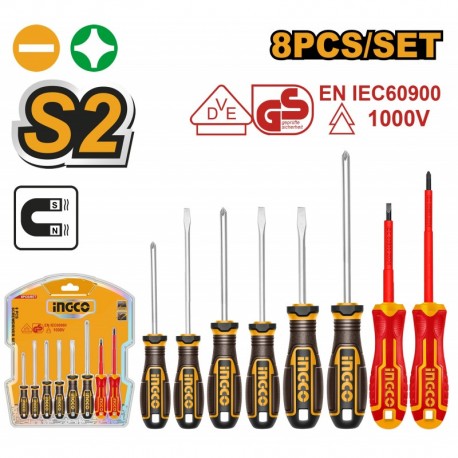 Комплект отверток 8 шт INGCO HKSDS0838