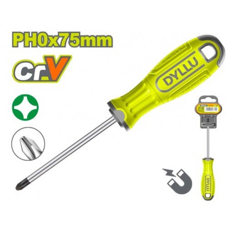 Отвертка крестовая PH0*75мм DYLLU DTSD2203