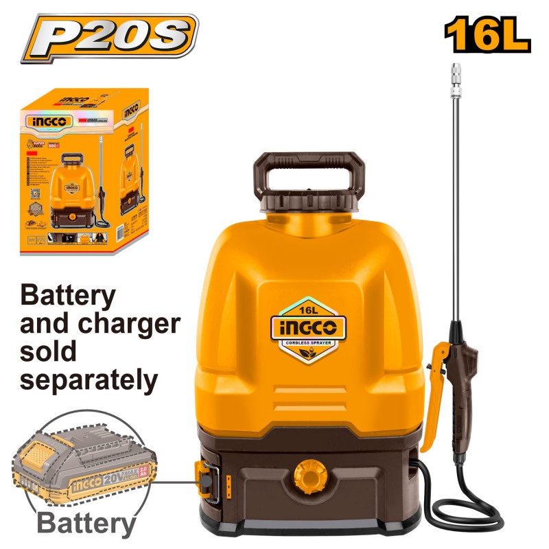 Аккумуляторный опрыскиватель (без аккумул,)16л  INGCO CSPLI2016