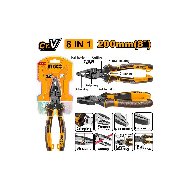 Многофункциональные плоскогубцы 8-в-1 INGCO HMFCP28200