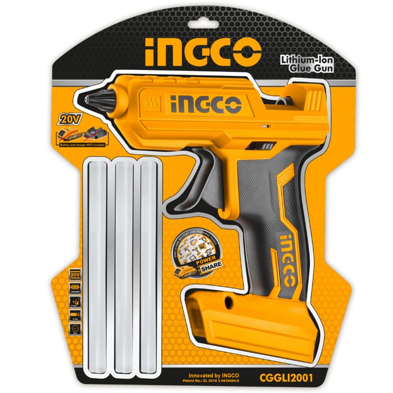 Аккумуляторный клеевой пистолет (без аккумулятора)  INGCO...