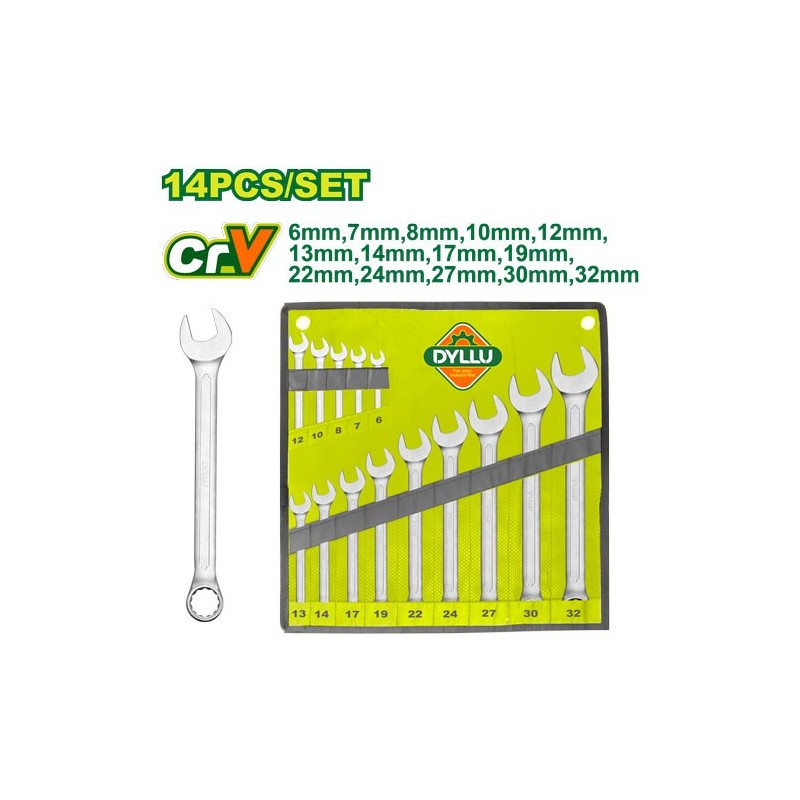 Набор комбинированных гаечных ключей 14шт, DYLLU DTSP1M14