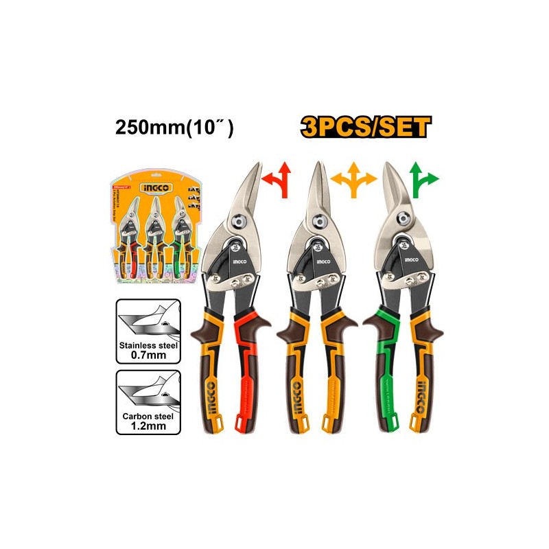 Набор из 3 шт. ножниц по металлу 250мм INGCO HTSNK0110