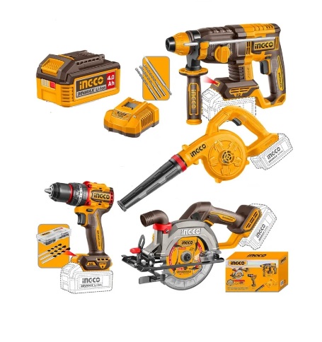 Аккумуляторный набор инструментов (4в1) INDUSTRIAL INGCO COSLI250695