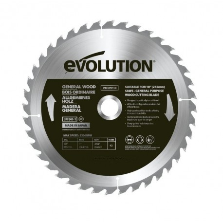 Диск по дереву 255мм Evolution GW255TCT-40