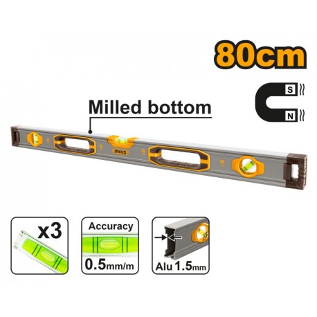 Уровень магнитный 80см INGCO  HSL38080M