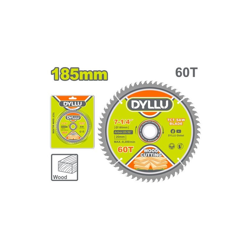 Диск по  дереву 185х20мм 60T DYLLU DTTC1K03