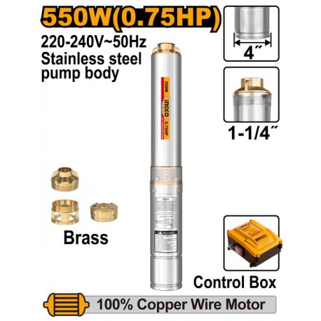 Насос погружной 550W(0.75HP) 64m INGCO DWP55062
