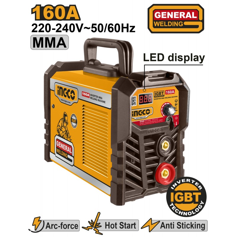 Сварочный аппарат инверторный 160A INGCO ING-MMA16028