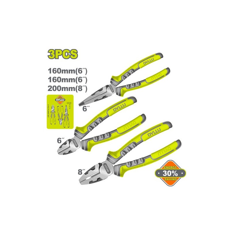 Набор из 3 комбинированных плоскогубцев DYLLU DTPS0613